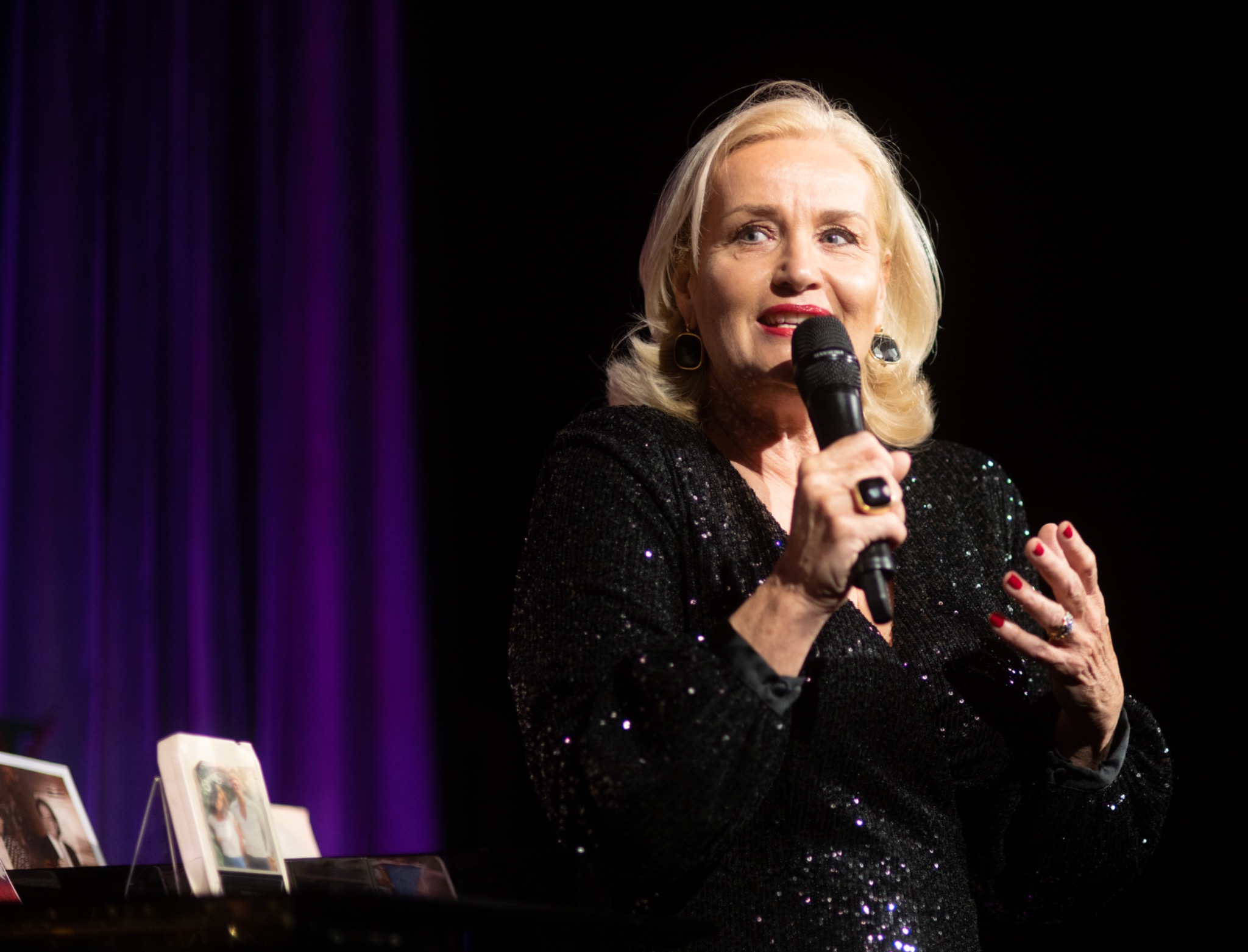 Nicky Gayner performing on stage