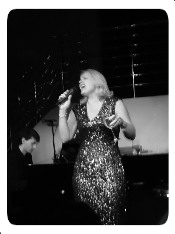 Nicky Gayner performing Empty Nest in black and white